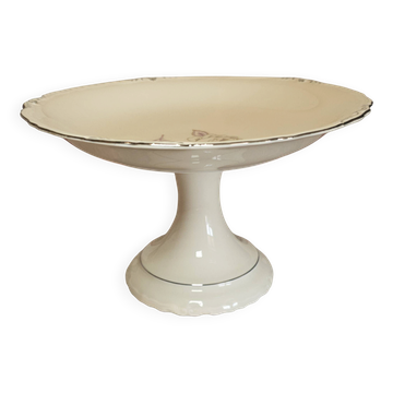 Beige/white porcelain compote from Royal Eelag with a rose pattern.