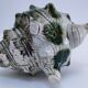 Vintage enamelled earthenware shell decor teapot