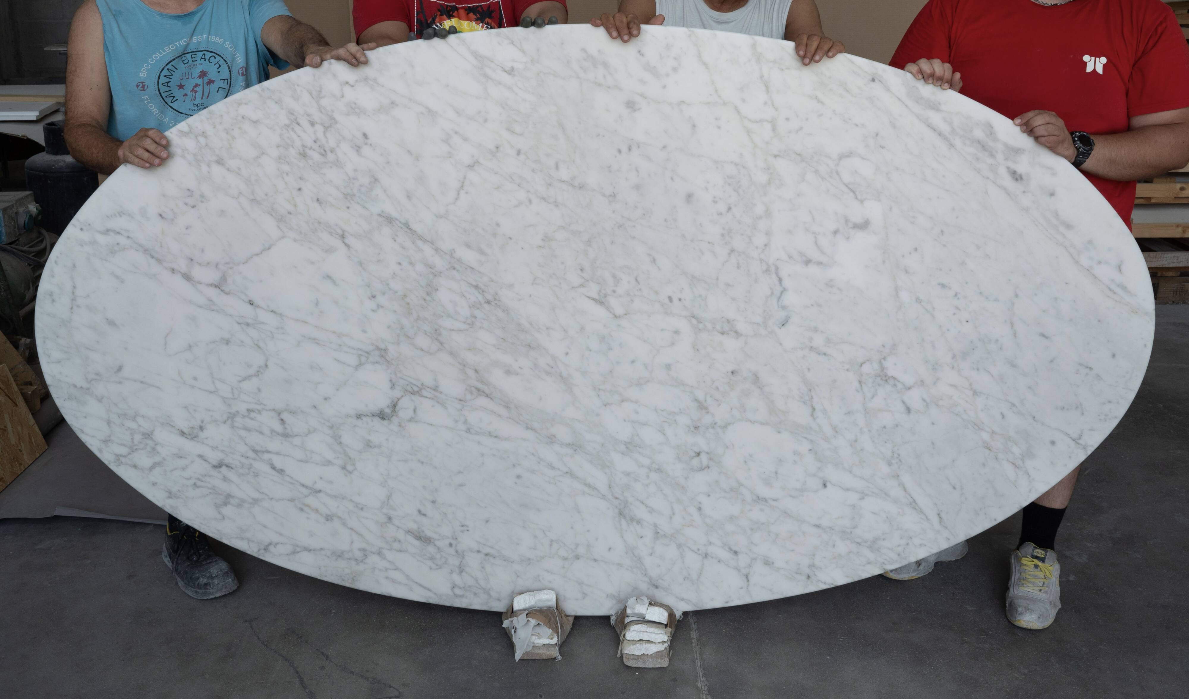 Original Knoll Tulip oval dining table 244x137 Eero Saarinen Arabescato Matt