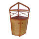 Rare-meuble d'angle-bois rotin bambou-années 70 -vintage-2 portes -bibliothéque étagère d'angle
