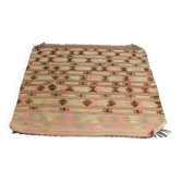 Tapis Kilim turc vintage, tapis d'accent anatolien tissé à la main, Kilimsku143 doux.