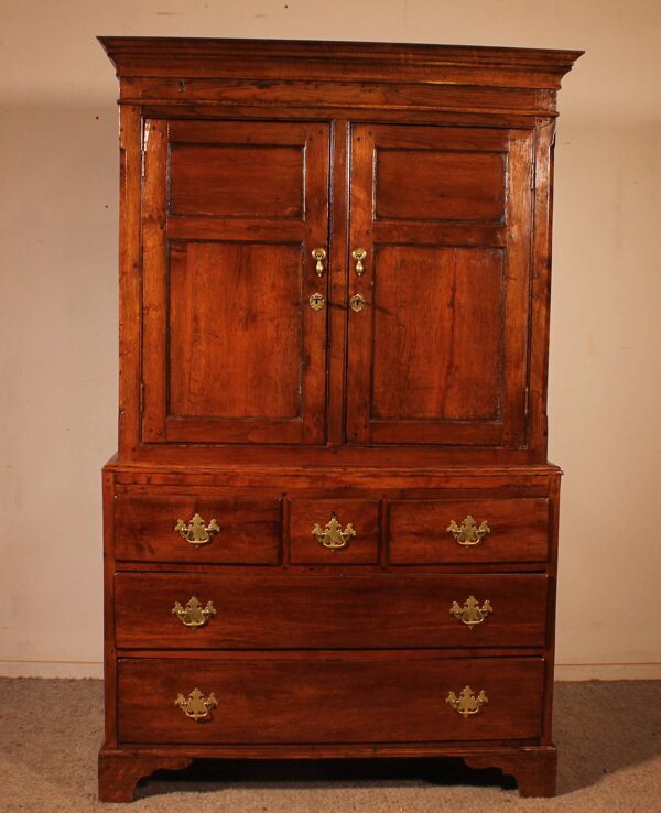 Vaisselier, buffet 2 corps en chêne, XVIIIème s.