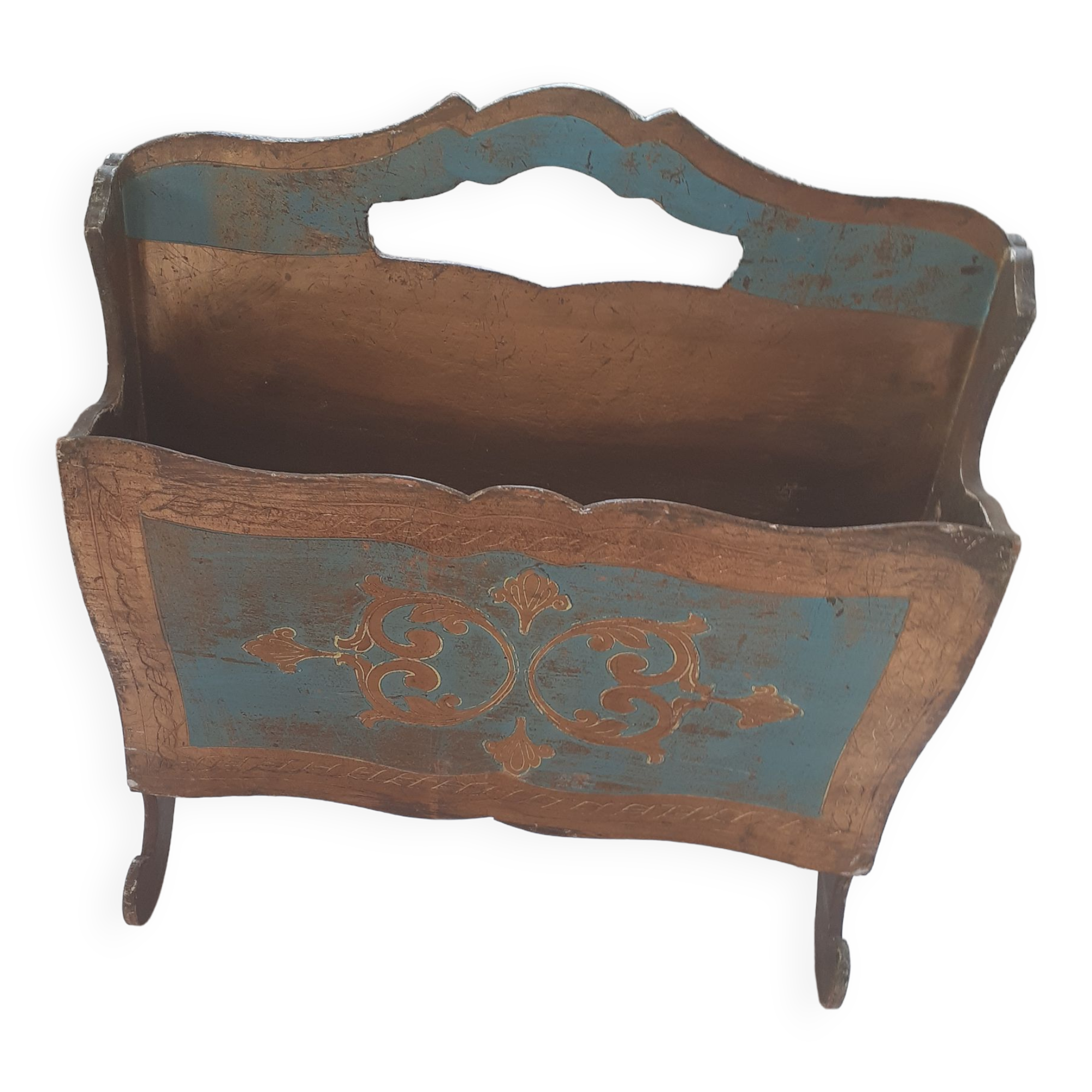 Italian wooden magazine holder