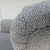 1950s, Danish relax chair by Fritz Hansen, model 1518, grey furniture wool.