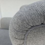 1950s, Danish relax chair by Fritz Hansen, model 1518, grey furniture wool.