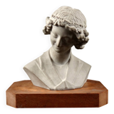 Terracotta bust of the smiling angel from Reims Cathedral with base