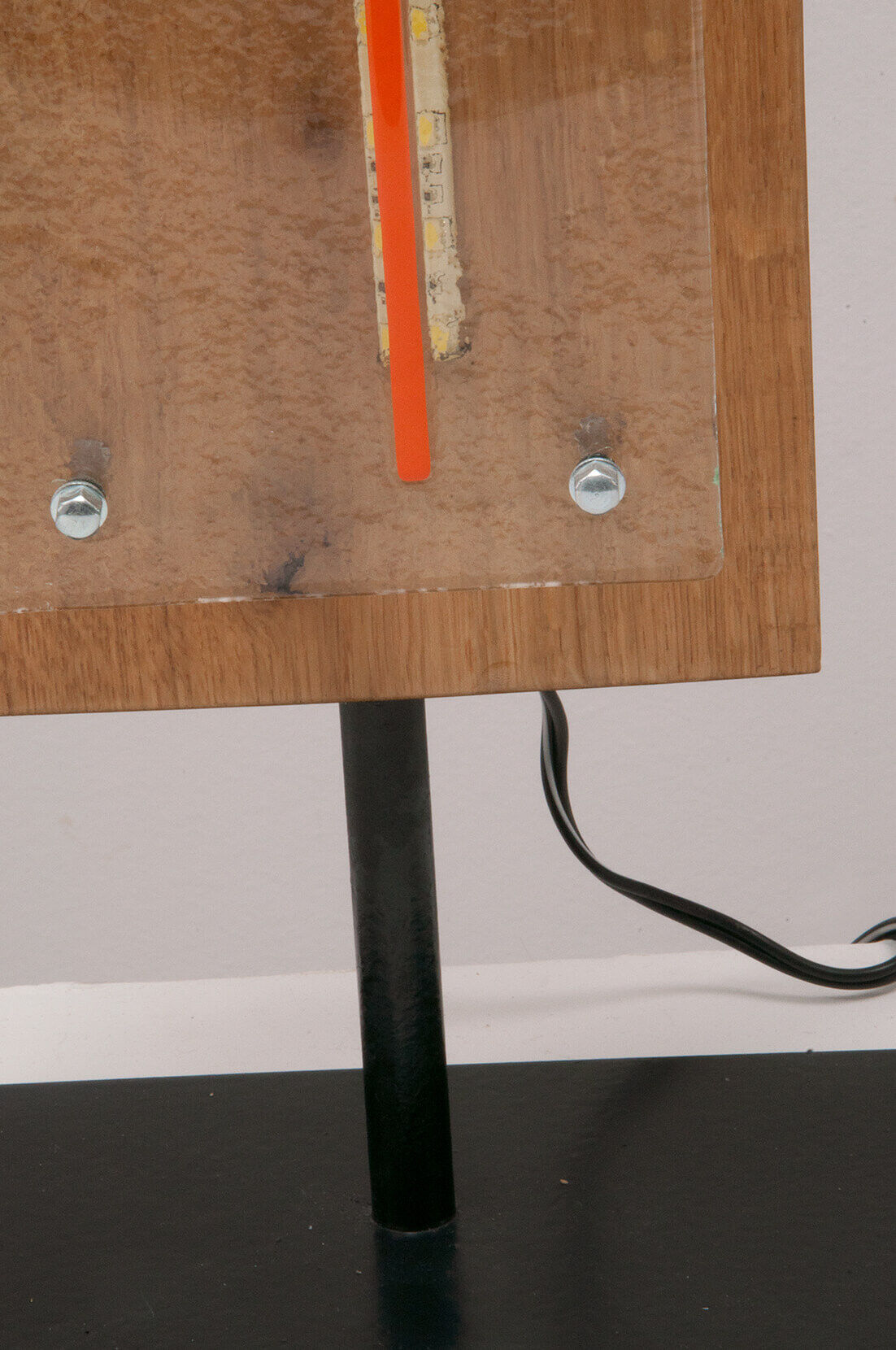 Glass and wood desk lamp by William Olivier