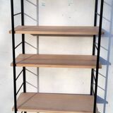 Large String shelf with wooden ladders and metal.