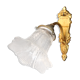 Brass Wall lamp antique Tulip transparent glass, vintage