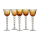 Series of 5 glasses wine from the Rhine Roemer St Louis Crystal model Bubbles