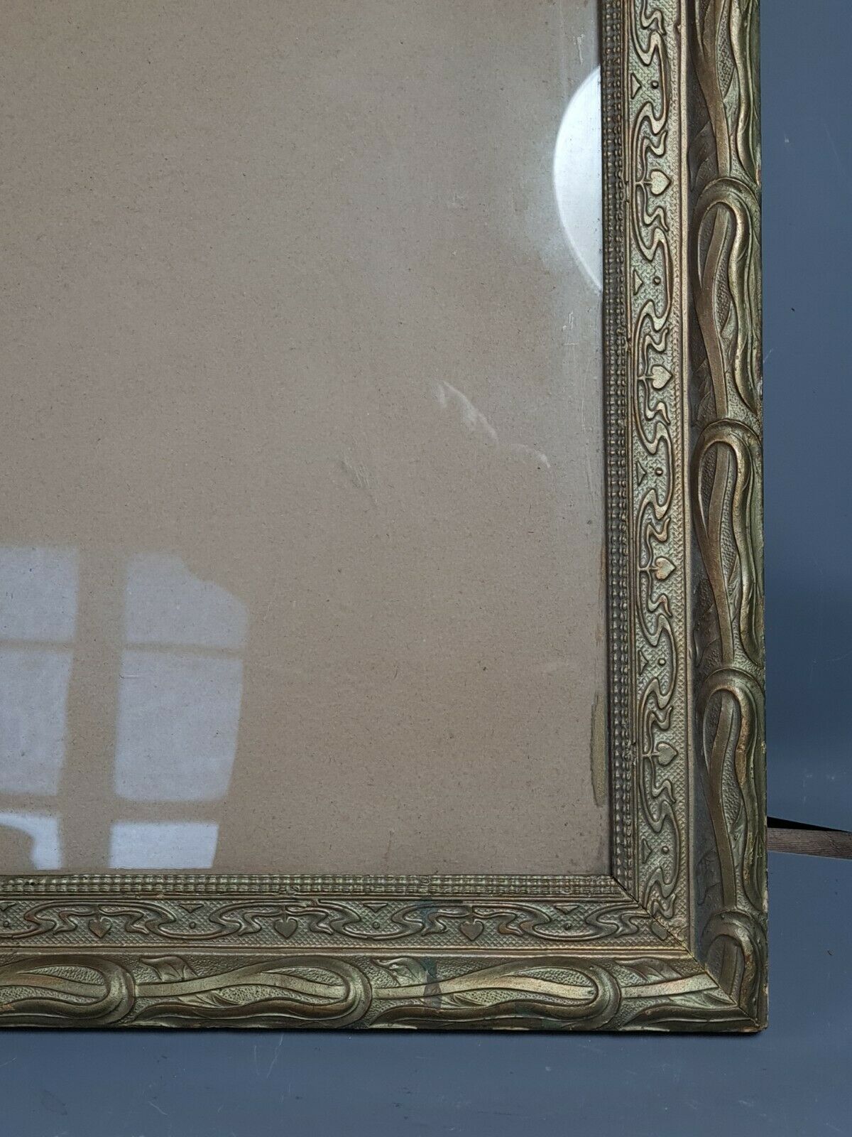 Frame wood & stucco patinated Art Nouveau 58,5x46,5 foliage 50x38,5 cm SB