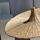 Large suspension, rattan luminaire in hat shape D:80cm