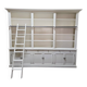 White bookcase library cabinet bookcase with ladder