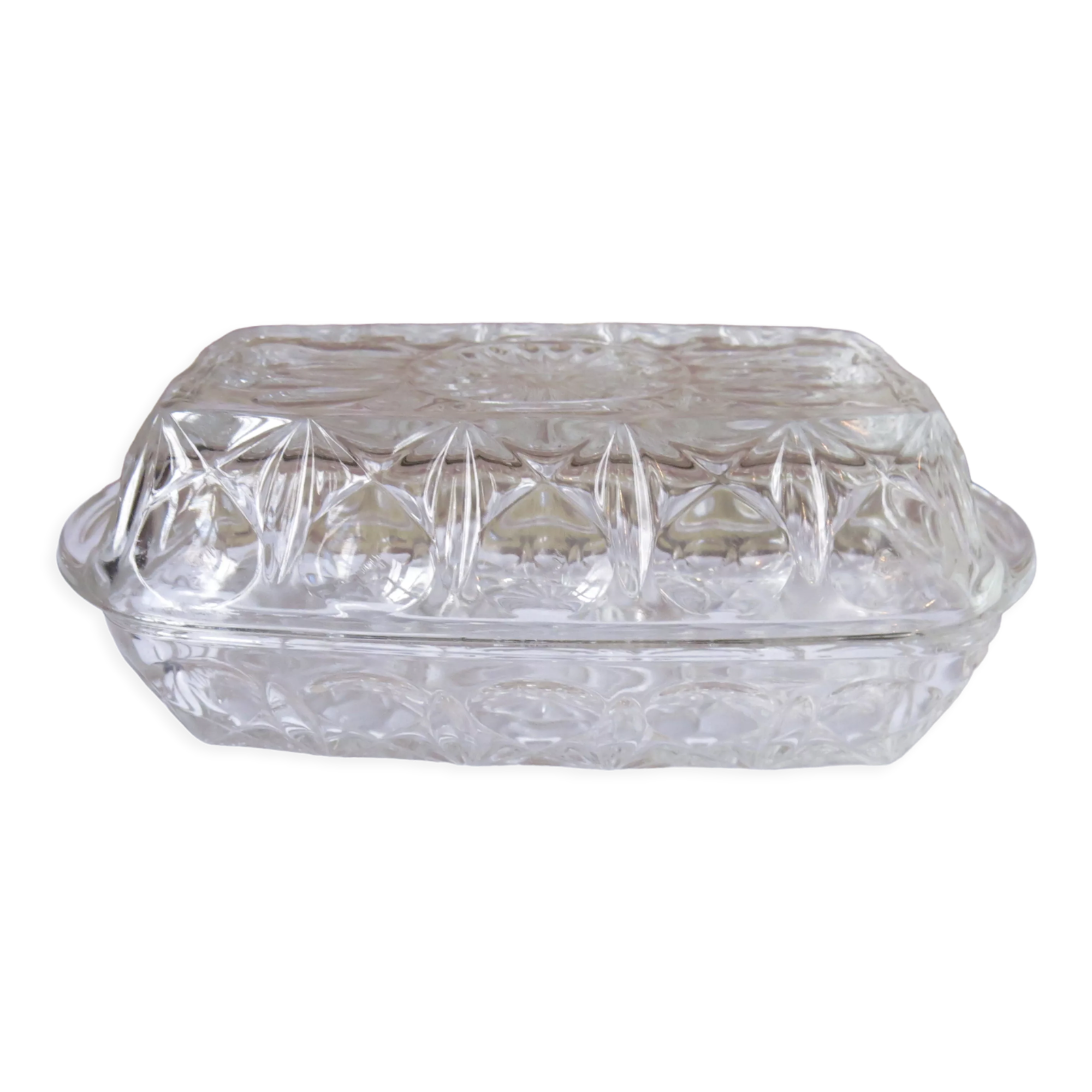 Butter dish from Reims in transparent glass