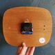 Vintage formica clock rectangular silent wall pendulum "Beroz black gold"