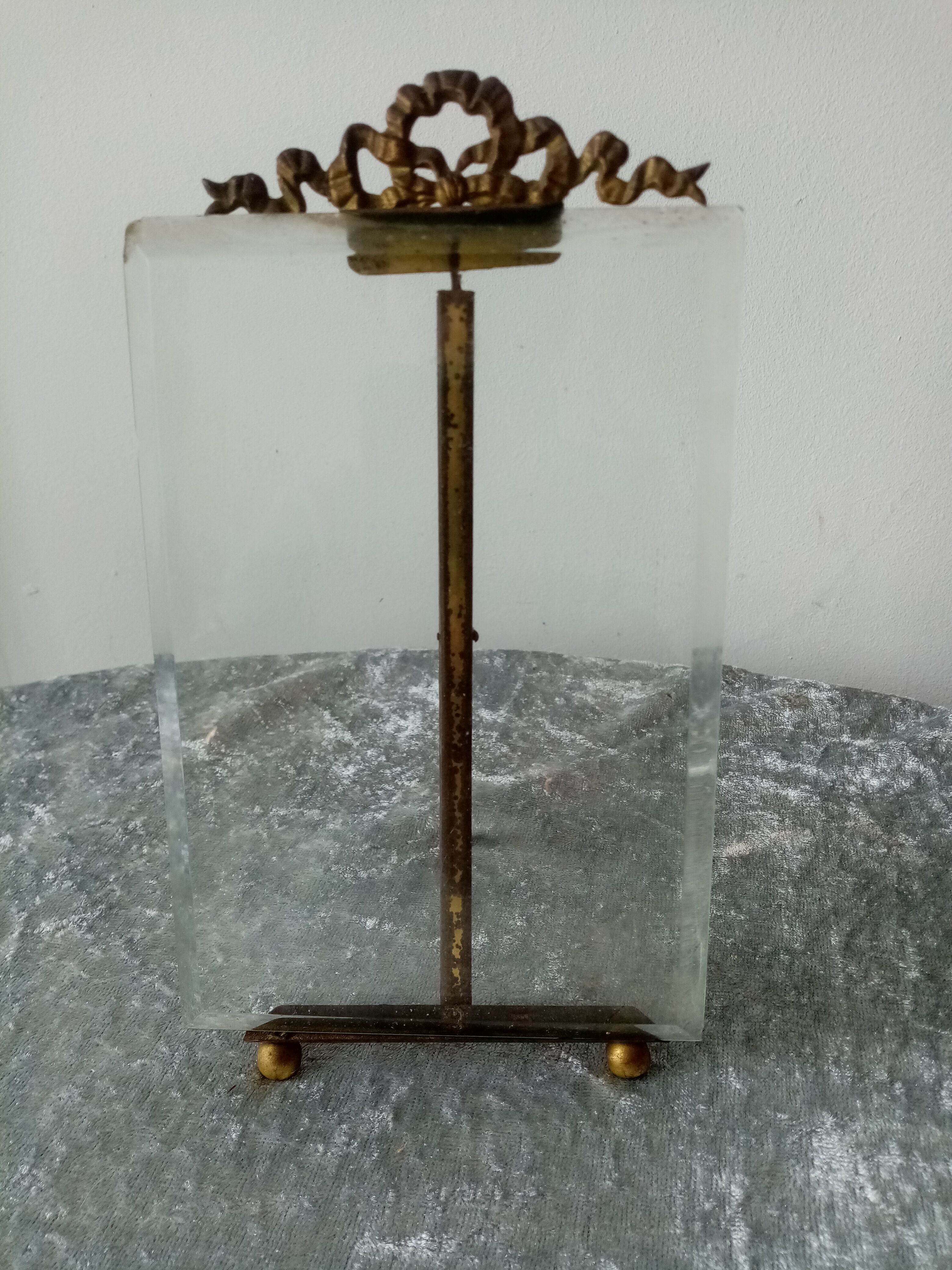 Napoleon 3 photo frame in beveled glass and brass