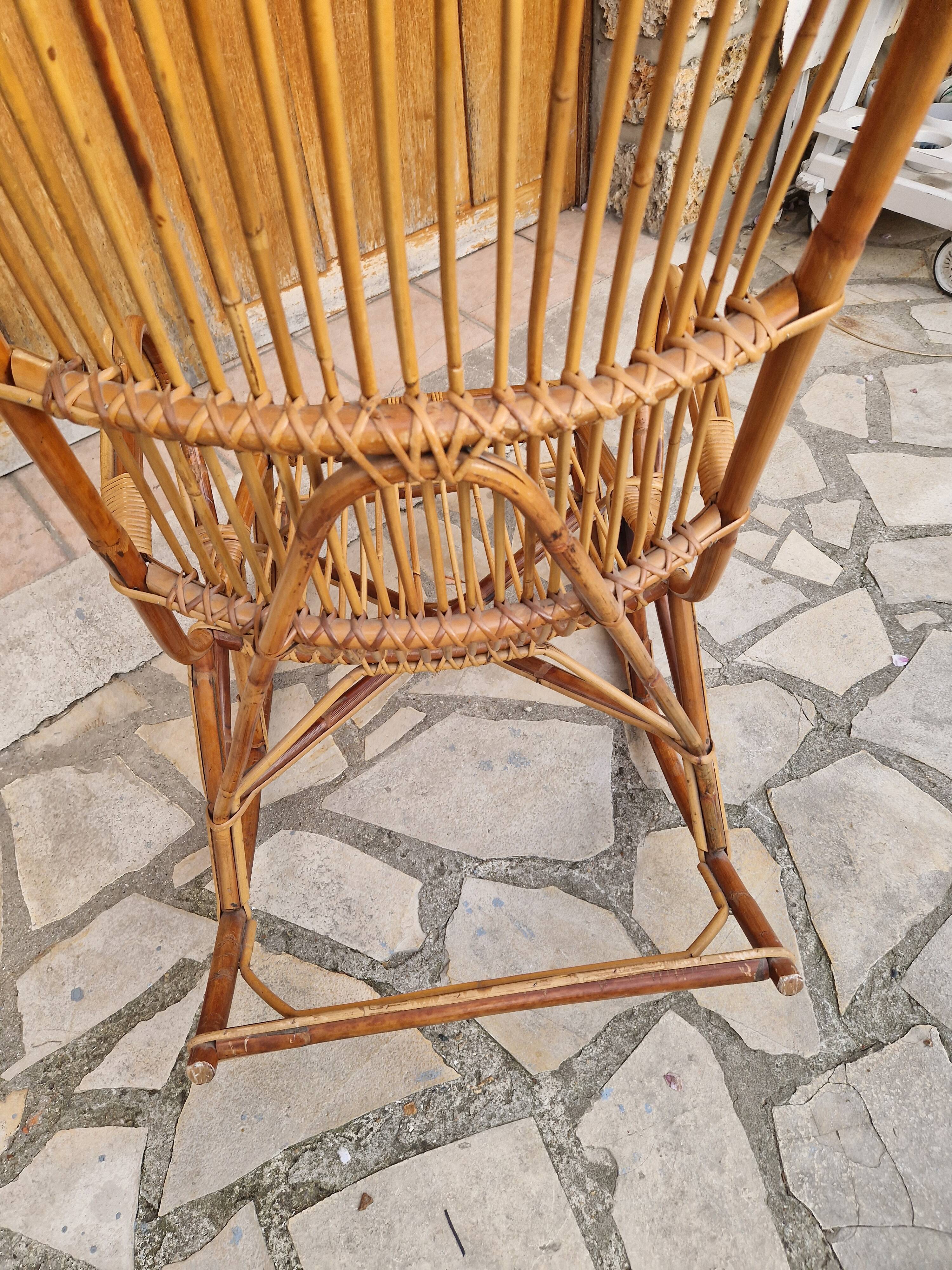 Vintage rattan rocking chair