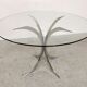 Table vintage verre et chrome 1970