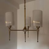 60s brass perspex chandelier