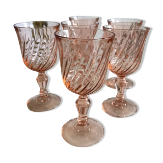Series of 6 Rosaline wine glasses
