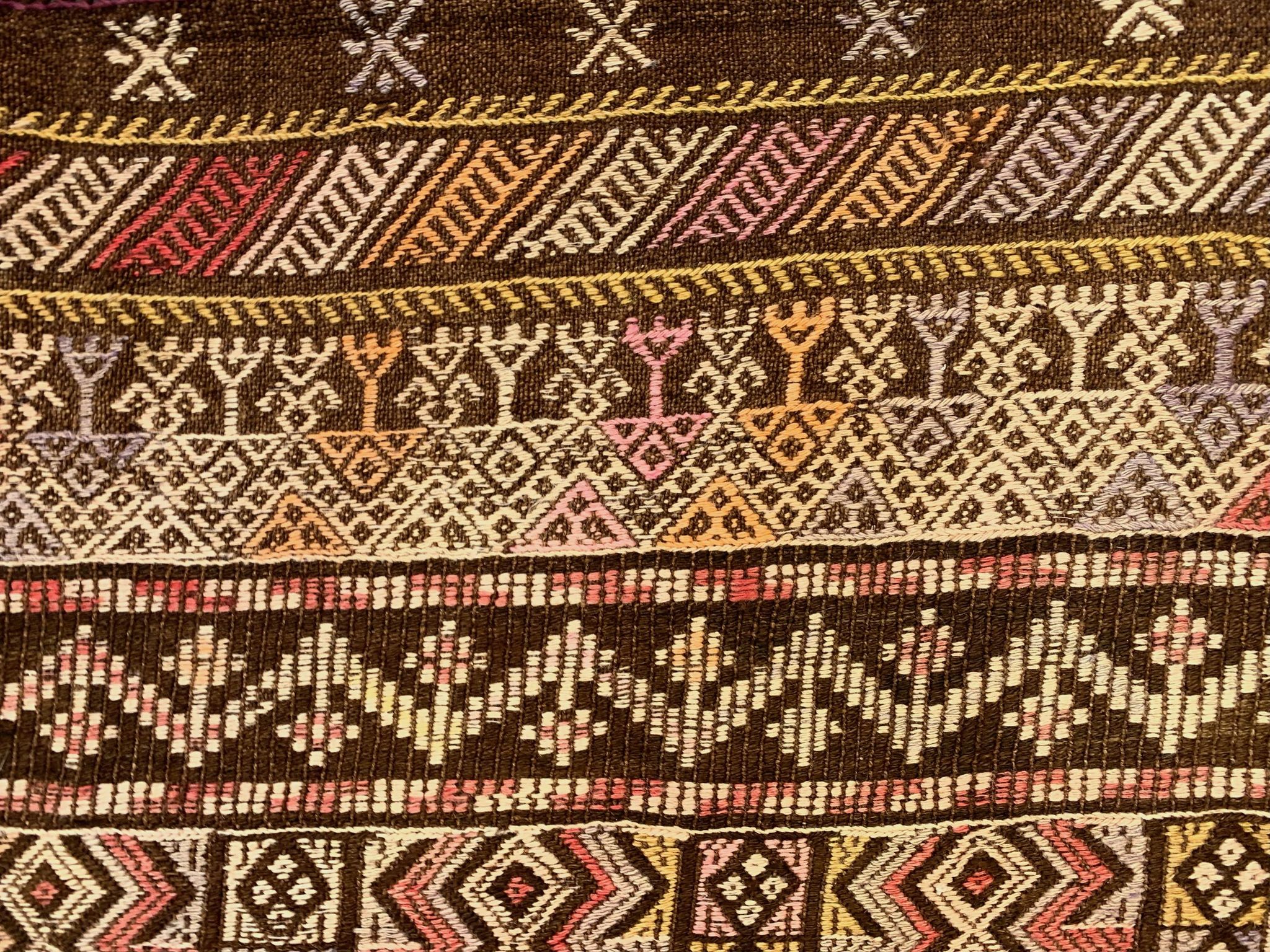 Large Vintage Turkish Kilim Rug 331x165 cm Wool Jajim Kelim