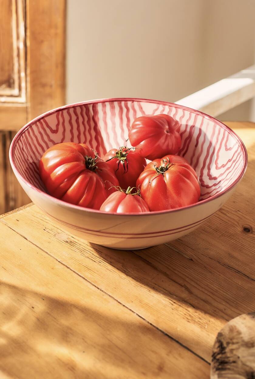 Large pink serving bowl