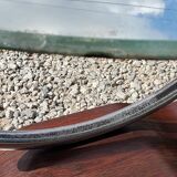 Art deco coffee table mirror base chrome and rosewood