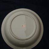 Hollow round dish in half badonviller porcelain with green marli diam 28 cm