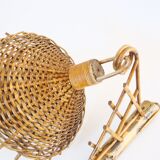 rattan wall lamp for hanging plant