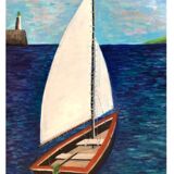 Boat Oil Painting
