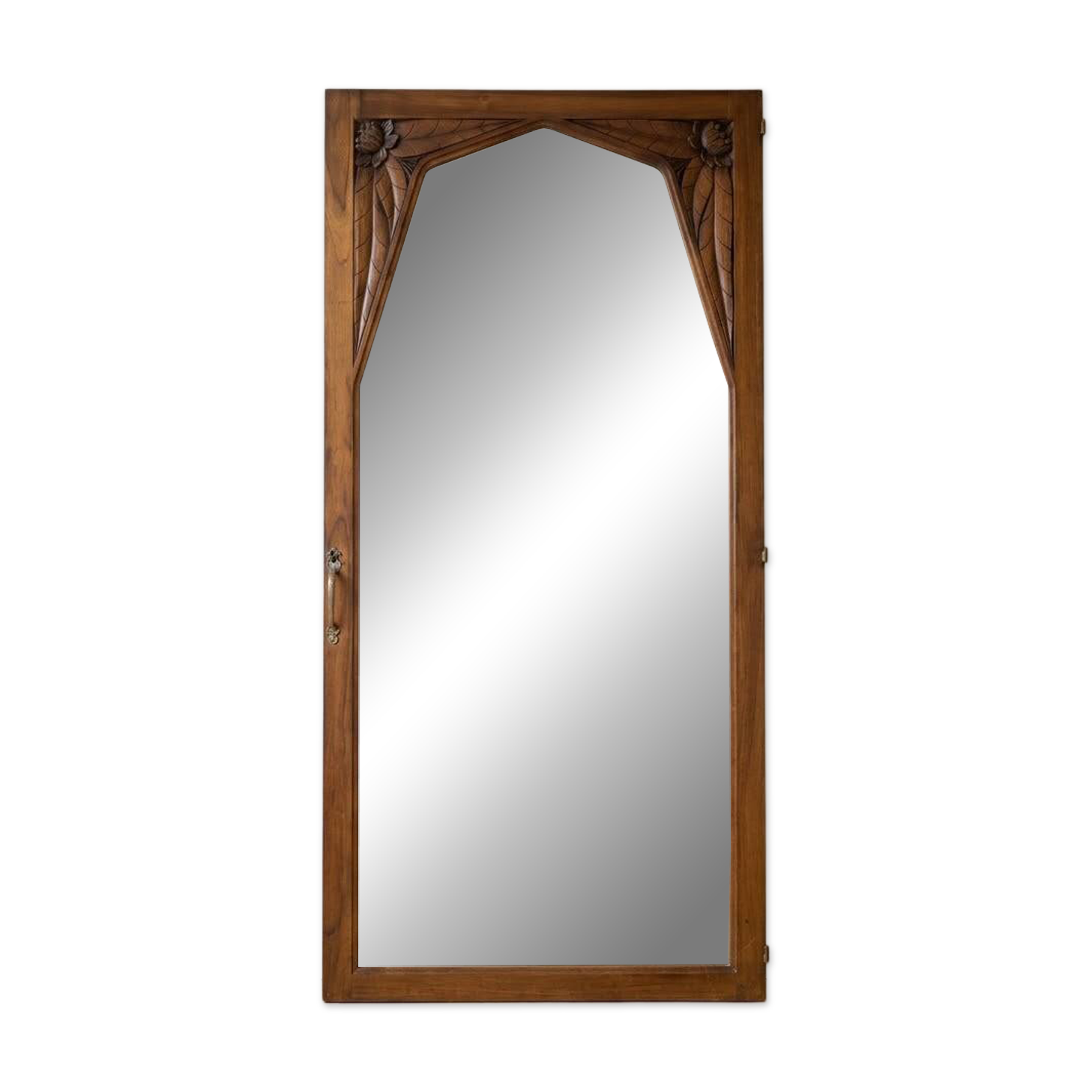 Antique Art Nouveau mirror in carved solid wood
