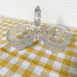 Salière double verre moulé transparent