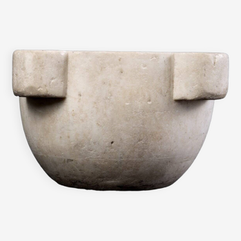Apothecary Mortar - Greek Marble From Thassos - Florentine - Period: 17th Century