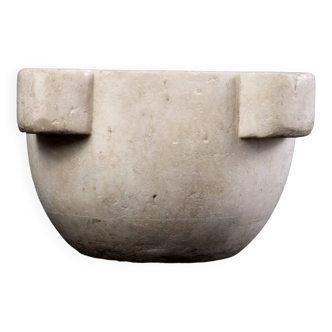 Apothecary Mortar - Greek Marble From Thassos - Florentine - Period: 17th Century