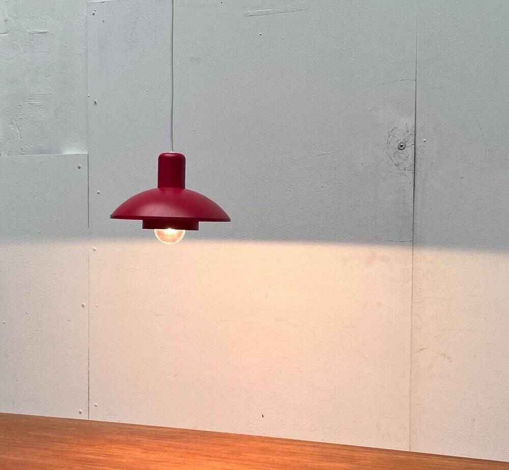 Red pendant lamp model 728 Danish mid-century by Horn, 1960s.