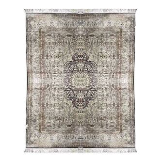 Tapis d'orient en soie (2.50x3.05 m), fait main, matière soie