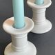 White Ceramic Coil Candlesticks