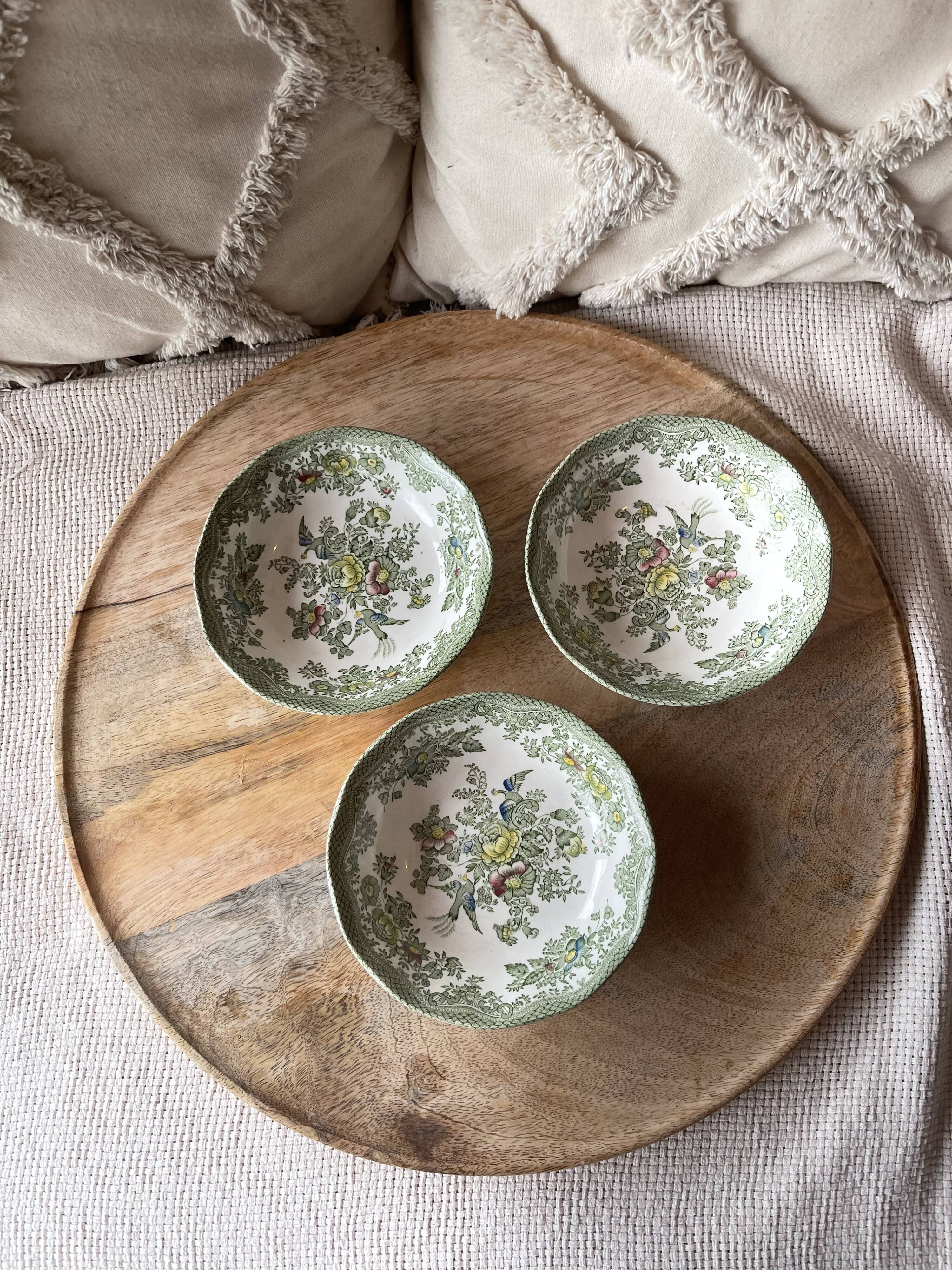 Bols vintage Enoch Wedgwood Tunstall Oriental Pheasants anglais