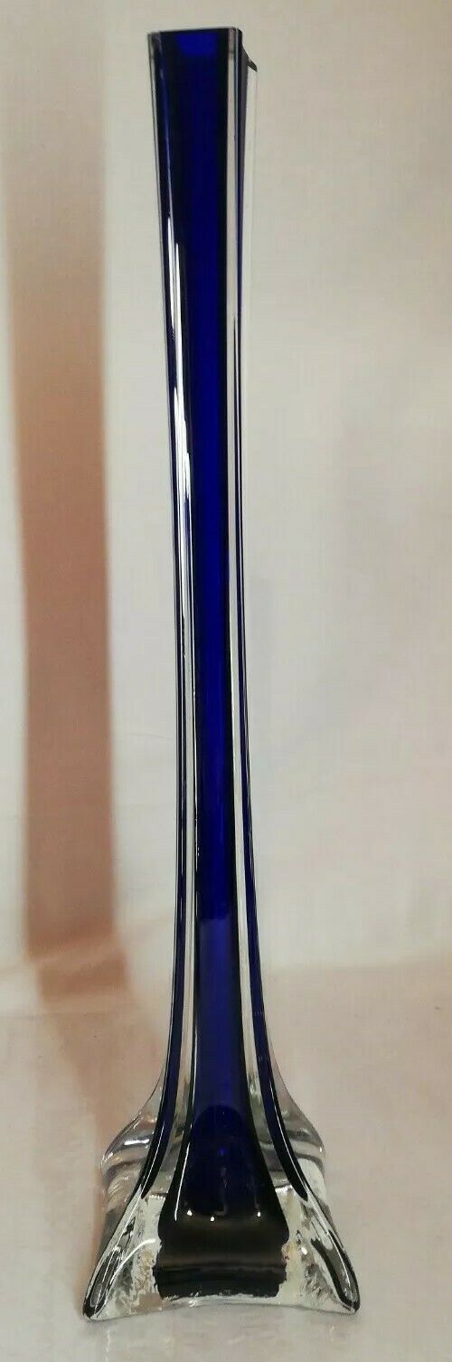 Old vintage blue glass vase