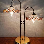 Mid-Century Modern Table Lamp with Murano Glass Shades, 1970s