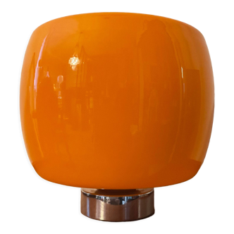 Space Age lamp in orange opaline and chrome metal