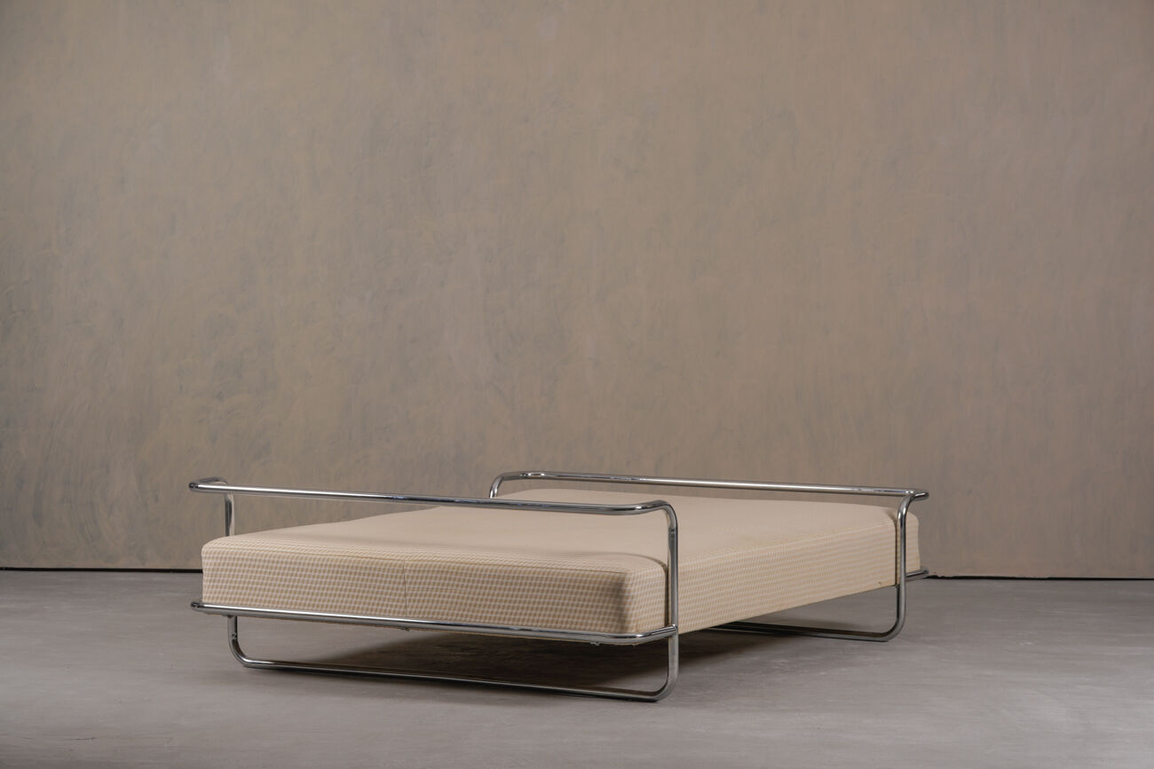 Vintage “Kromvik” king chrome bed by Knut Hagberg for IKEA, Sweden 1980s