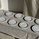 Set of 10 small dessert plates in Italian ceramic Total rim b