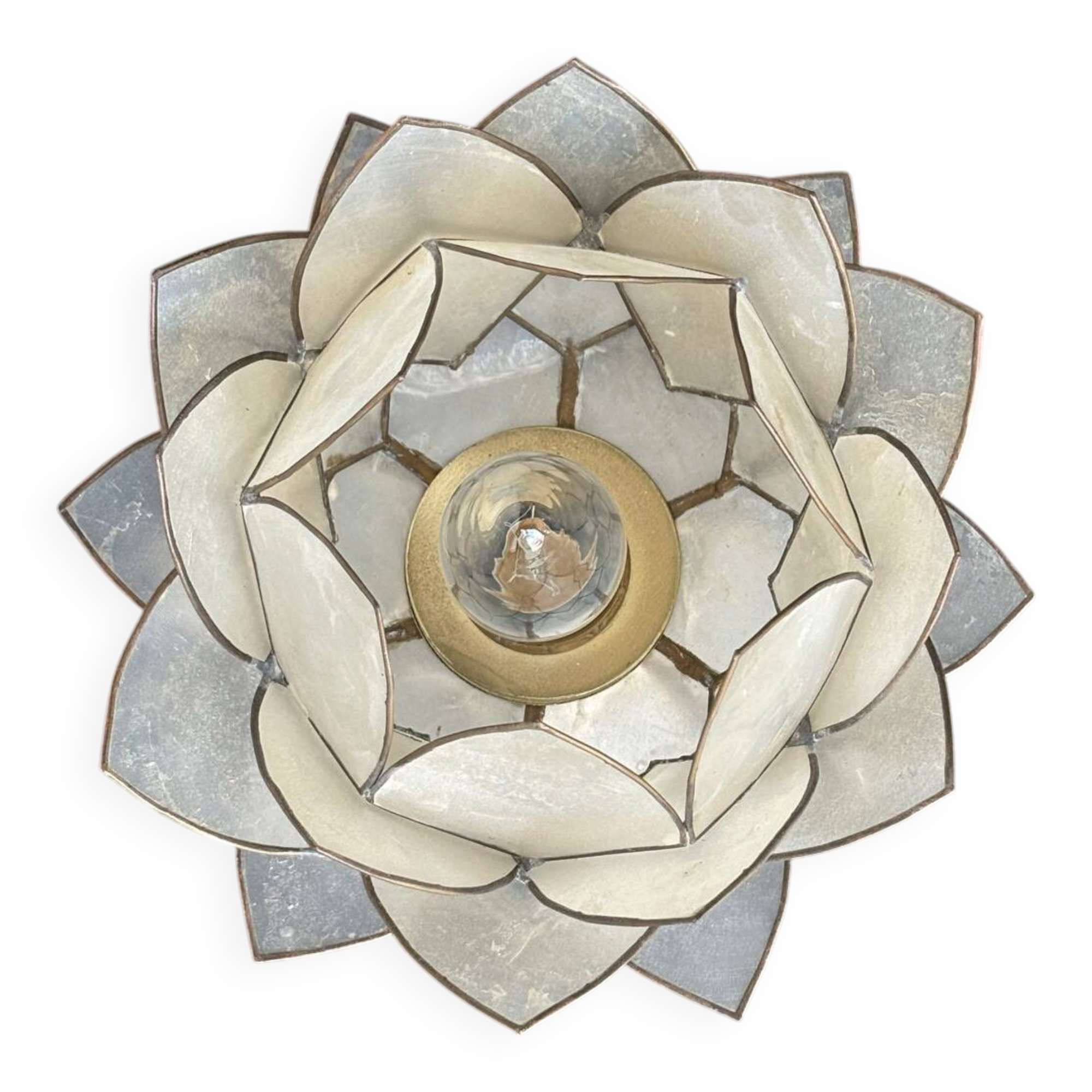 Applique murale fleur de lotus en nacre, Italie 1970