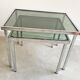 Vintage chrome side table with s smoked glass top