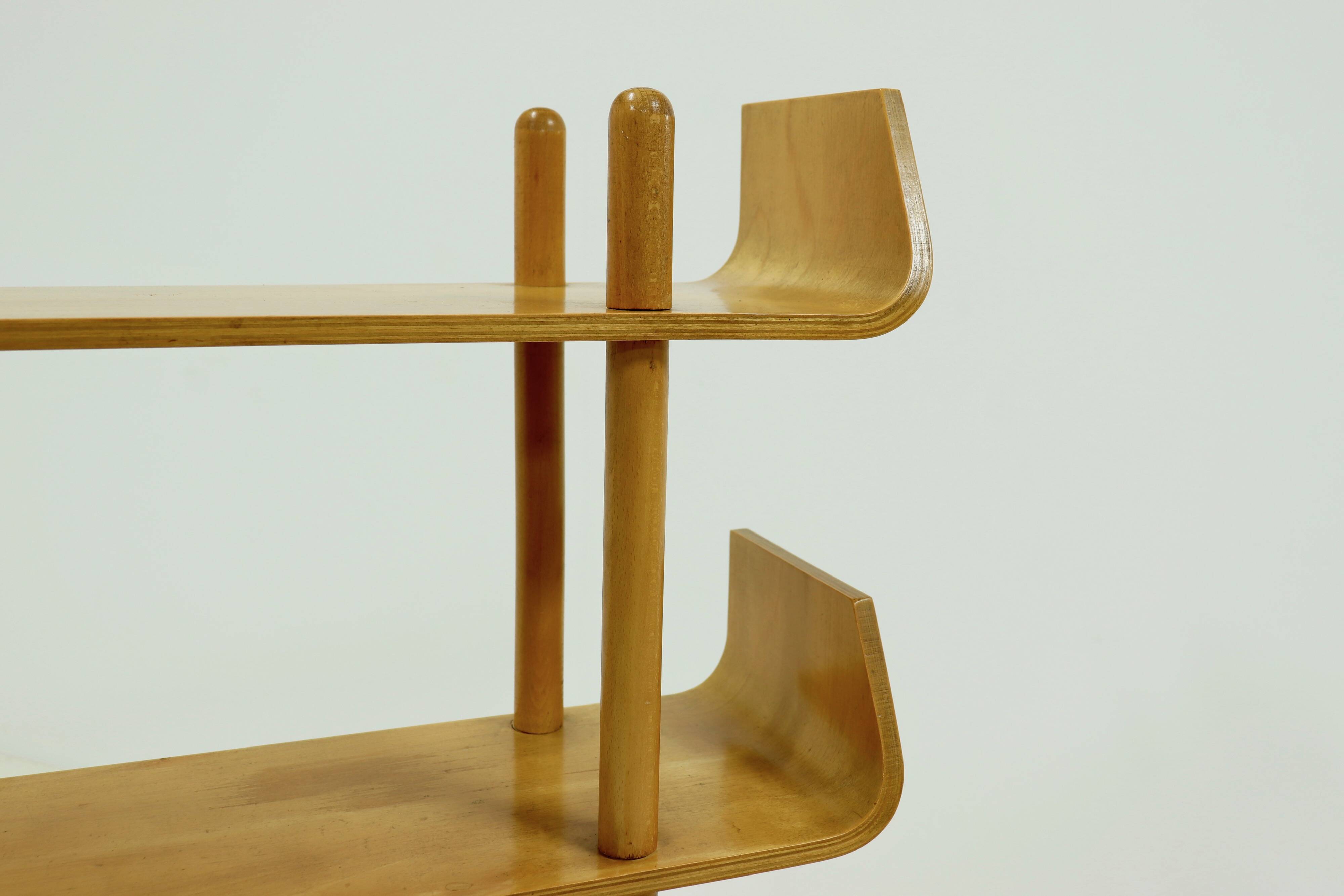 Large Birch Bookcase Shelving Unit by Willem Lutjens for Gouda Den Boer, 1953