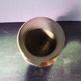 Ancien vase grès marron & beige signé deco années 70 vintage