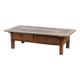 Table basse antique sud-européenne en bois fruitier avec un tiroir.