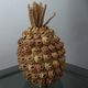 Trash in the form of the pineapple in natural fibers