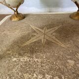 Design coffee table 70-80s in glass and alabaster